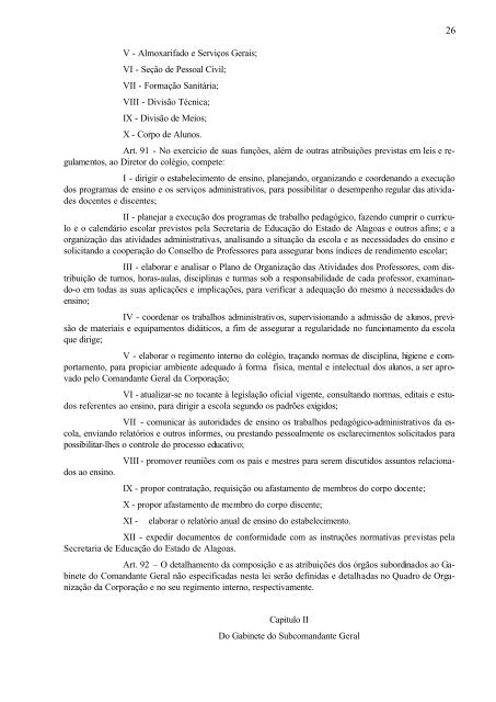 lei de organização básica da polícia militar - Polícia Militar de Alagoas