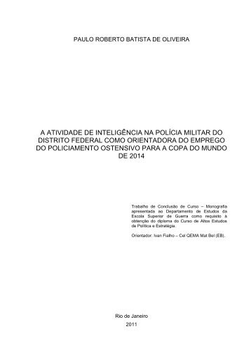 a atividade de inteligência na polícia militar do distrito federal como ...