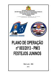 plano de operação 003 - 2013 são joão - Polícia Militar do Maranhão.