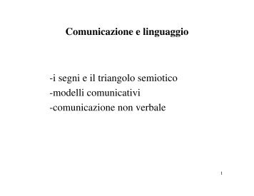 Comunicazione e linguaggio -i segni e il triangolo semiotico ...