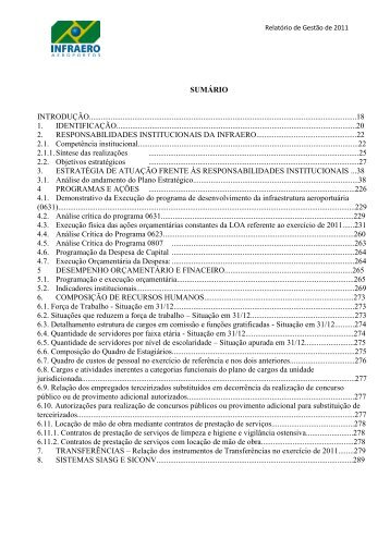 1 Sumario do Relatorio de Gestao da Infraero 2011