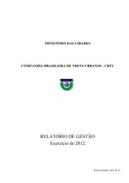 RELATÓRIO DE GESTÃO Exercício de 2012 - CBTU