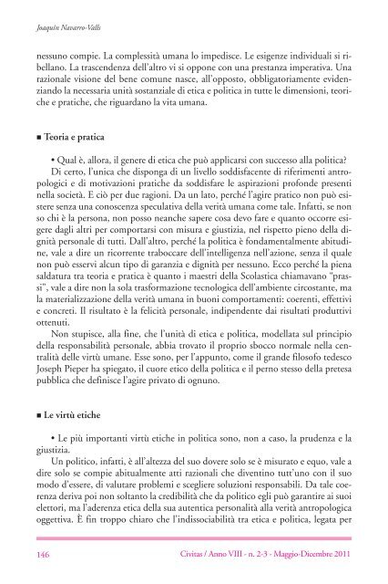 La dimensione etica della politica - Istituto Luigi Sturzo