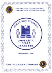 anno accademico 2009/2010 - Università della Terza Età di Sesto ...