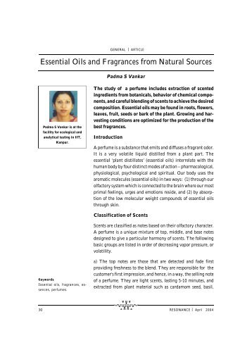 Essential Oils and Fragrances from Natural Sources