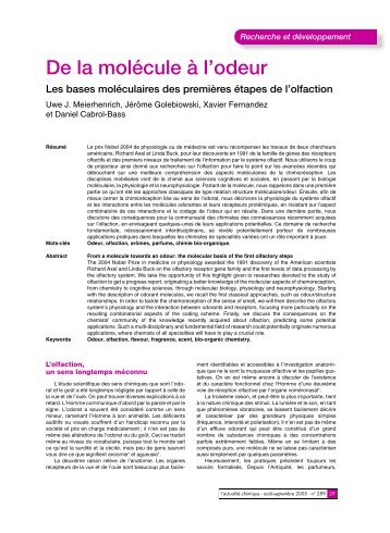 De la molécule à l'odeur - CNRS