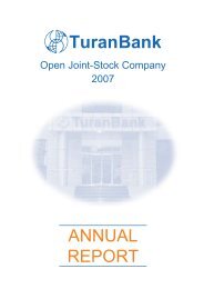 annual repOrt - Turan Bank