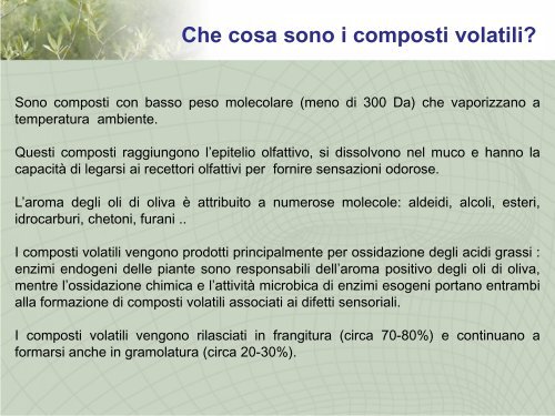 Introduzione ai composti volatili degli oli vergini di ... - Archivio ARSIA