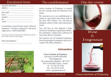 Grasse Institute of Perfumery Wine & Fragrance - Prodarom