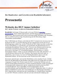 und Gewerbeverein Bruchköbel informiert ... - HGV Bruchköbel eV