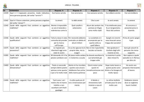 lingua italiana - Quiz-Concorsi-Online