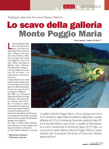 Lo scavo della galleria Monte Poggio Maria - Edizioni Pei
