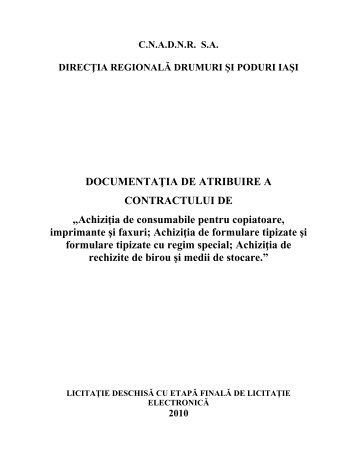 Achiziţia de consumabile pentru copiatoare, imprimante ... - DRDP Iasi