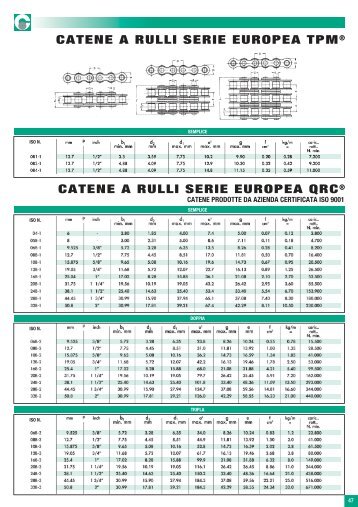 catene a rulli serie europea qrc