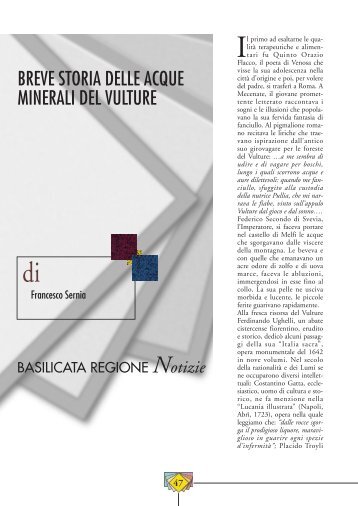 Breve storia delle acque minerali del Vulture - Consiglio Regionale ...