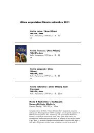 Ultime acquisizioni librarie settembre 2011 - biblioteca comunale di ...