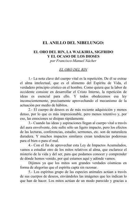 el anillo del nibelungo - Fraternidad Rosacruz Max Heindel de Madrid