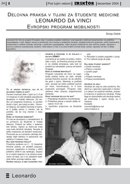 2004 december.pdf - Društvo študentov medicine Slovenije