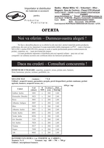 Noi va oferim – Dumneavoastra alegeti - Bicom PA