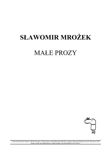 Sławomir Mrożek - Małe Prozy