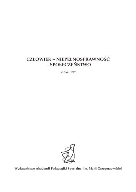 2(6) 2007 - Akademia Pedagogiki Specjalnej w Warszawie