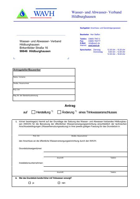 Wasser- und Abwasser- Verband Hildburghausen - WAVH