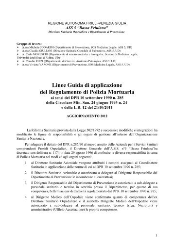 Regolamento Polizia Mortuaria revisione 2012 ufficiale [1]