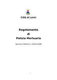 Regolamento di Polizia Mortuaria - Comune di Lerici