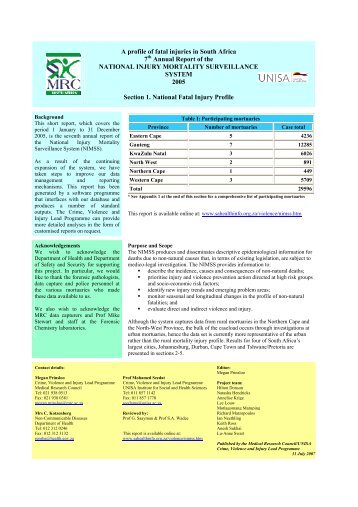 National Injury Mortality Surveillance System 2005 - Department of ...