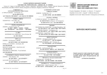 Opuscolo Servizio Mortuario - Azienda USL di Cesena