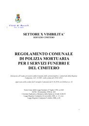 Regolamento Comunale di Polizia Mortuaria per ... - Comune di Bacoli