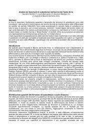 analisi dei fenomeni di subsidenza nel bacino del fiume arno