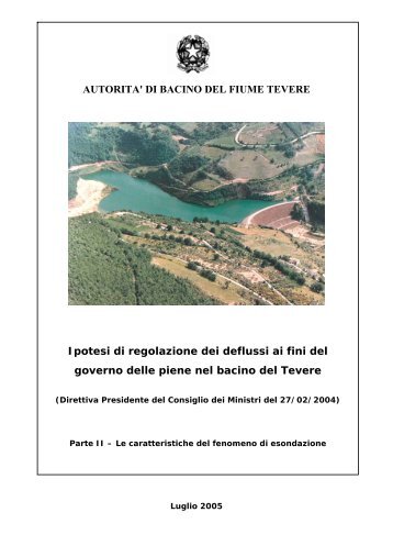 AUTORITA' DI BACINO DEL FIUME TEVERE Ipotesi di regolazione ...