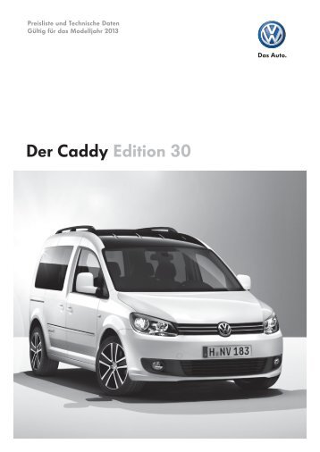 Preisliste Der Caddy Edition 30 Modelljahr 2013