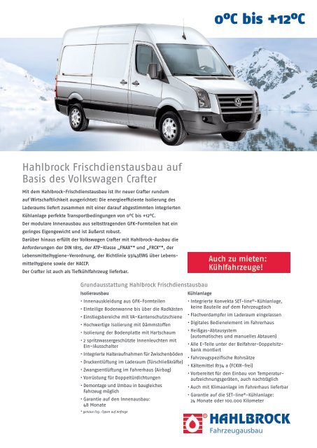 Hahlbrock Frischdienstausbau auf Basis des  Volkswagen Crafter