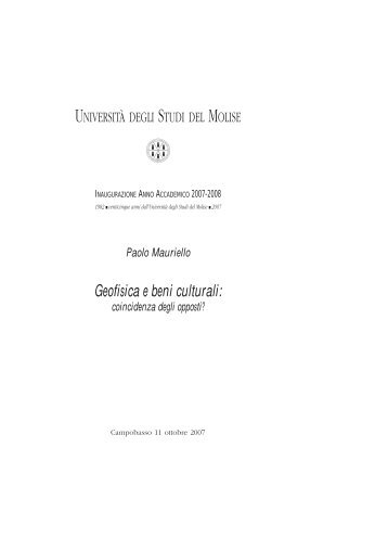 Prolusione Prof. Paolo Mauriello - Università degli Studi del Molise