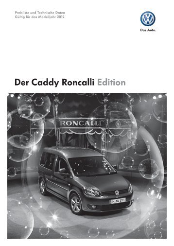 Preisliste Der Caddy Roncalli Edition Modelljahr 2012