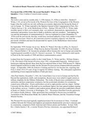 Provincial Files 1938-1950: Rev. Marshall R. Winne - DePaul ...