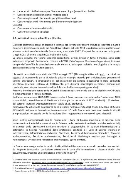 piano di organizzazione aziendale - Ospedale Maggiore Policlinico