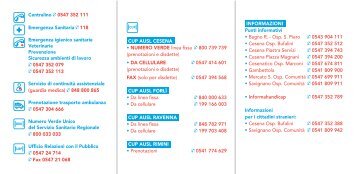 Inserto Numeri Utili - Azienda USL di Cesena