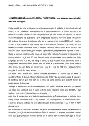 Nascita e Sviluppo del Sistema ALTA VELOCITA' in Italia 6 1 ...