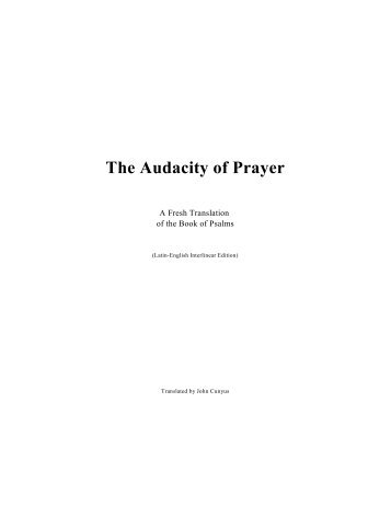 The Audacity of Prayer - John Cunyus