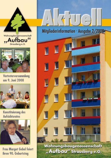 Ausgabe 2/2008 - Wohnungsbaugenossenschaft "Aufbau ...