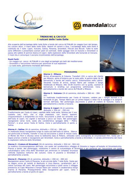brochure i vulcani delle isole eolie - Caicchi & Velieri