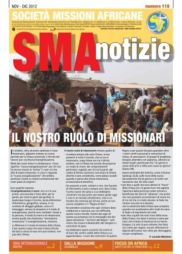 IL NOSTRO RUOLO DI MISSIONARI - Società Missioni Africane