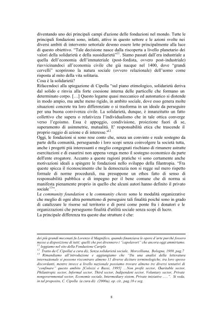 Tesi di Laurea della Dottoressa Cristina Bombarda - Fondazione ...