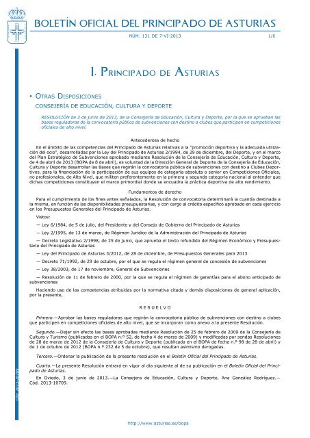 Acceder al PDF de la disposición - Gobierno del principado de ...