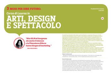 Corso di Laurea in 3 MOdI Per dIre fUTUrO. ARTI, dESIGN E ... - Iulm