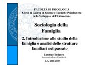 Lezione 02. Introduzione allo studio della famiglia e ... - Psicologia