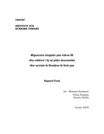 Migracioni shqiptar pas viteve 90 dhe ndikimi i - Mirë se erdhet në ...